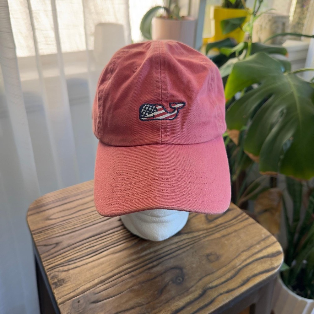 Vineyard Vines Dad‎ Baseball Cap American Flag Whale Logo Hat Unisex